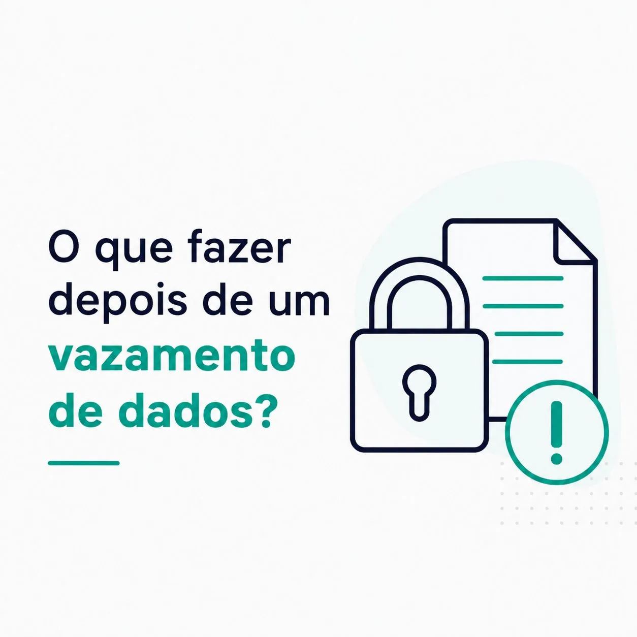 Documento com cadeado e símbolo de alerta, representando proteção contra vazamento de dados