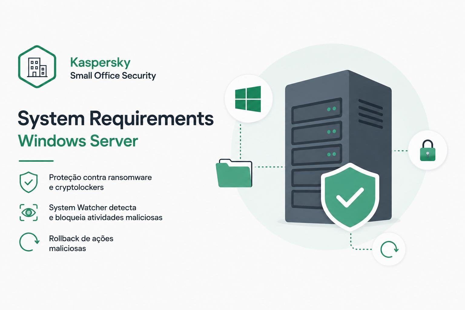 Requisitos de Windows Server para Kaspersky Small Office Security con protección de servidor de archivos