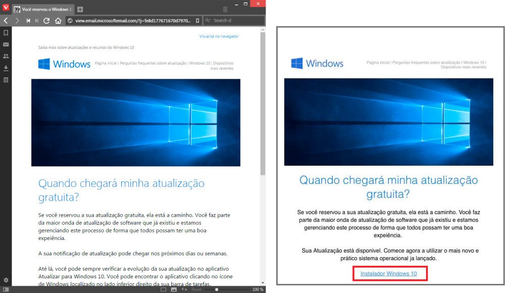 Golpe utiliza atualização do Windows 10