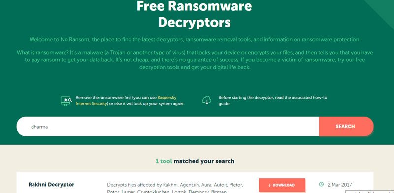 ferramenta para remover ransomware
